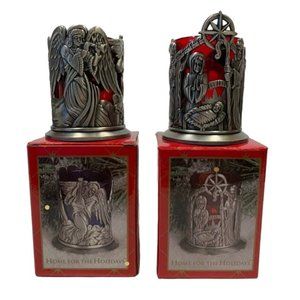 Nativity Angels Votive Candle Holders Macys Home for the Holidays 1997 Set Of 2